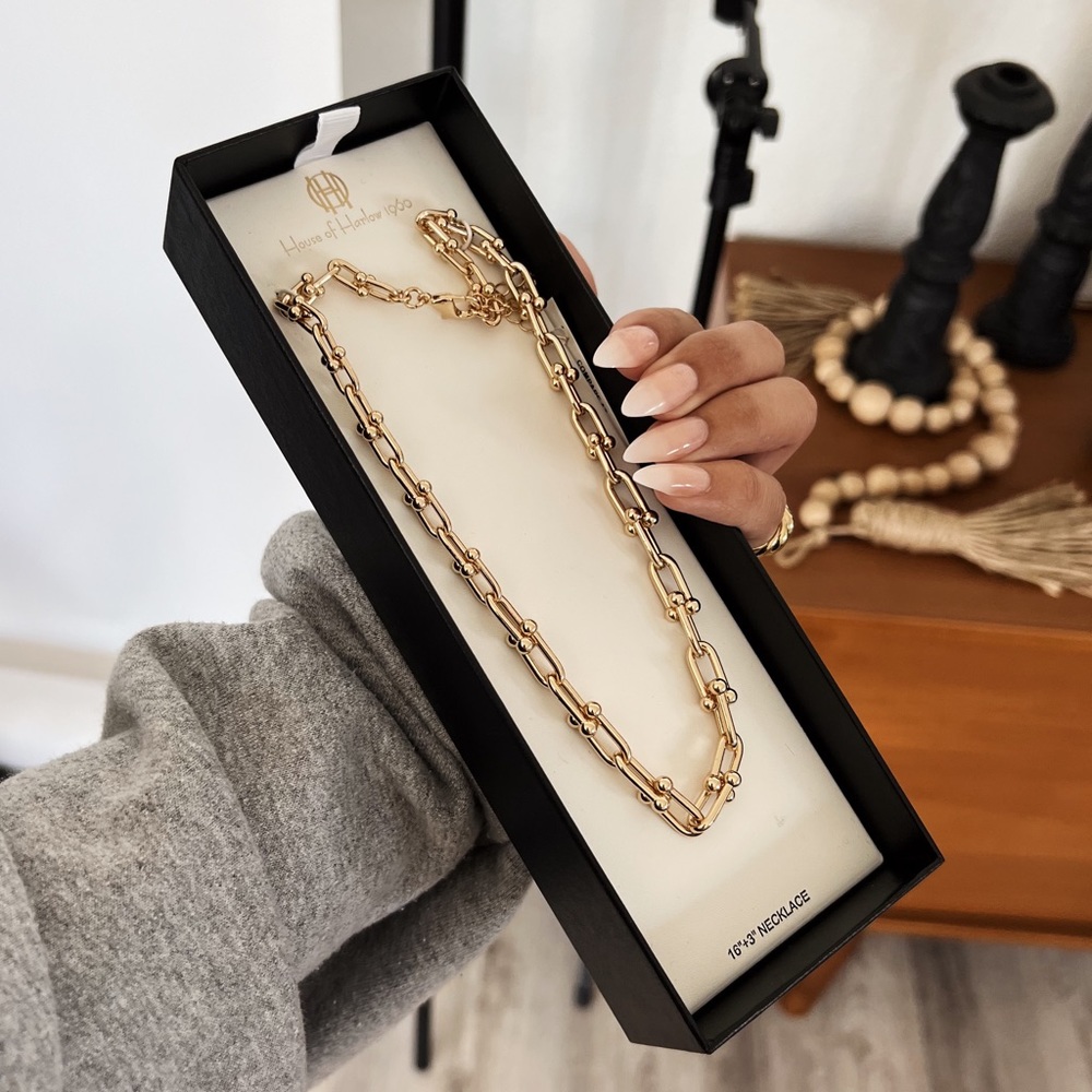 SOLD ❌ House of Harlow thick linked statement necklace - Picture 1 of 6
